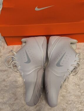 Nike White and Light Gray Basketball Shoes